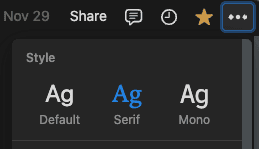 Notion settings menu