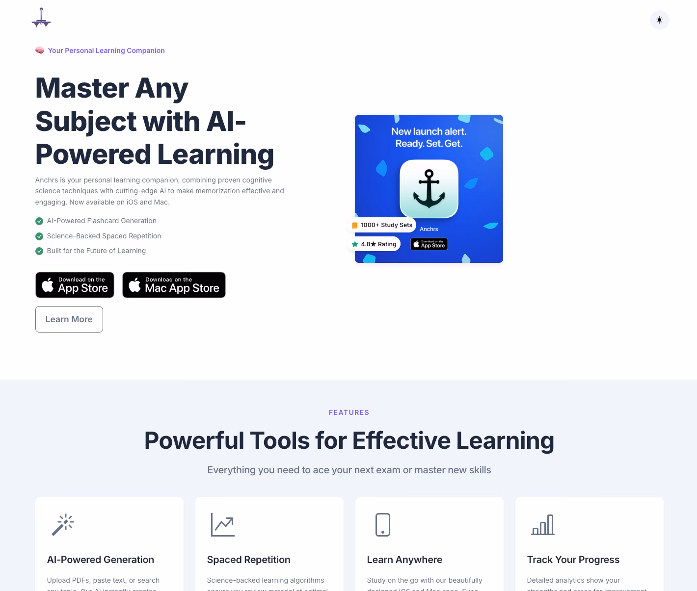Anchrs Learning Platform Screenshot