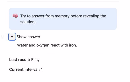 notion spaced repetition answer revealed