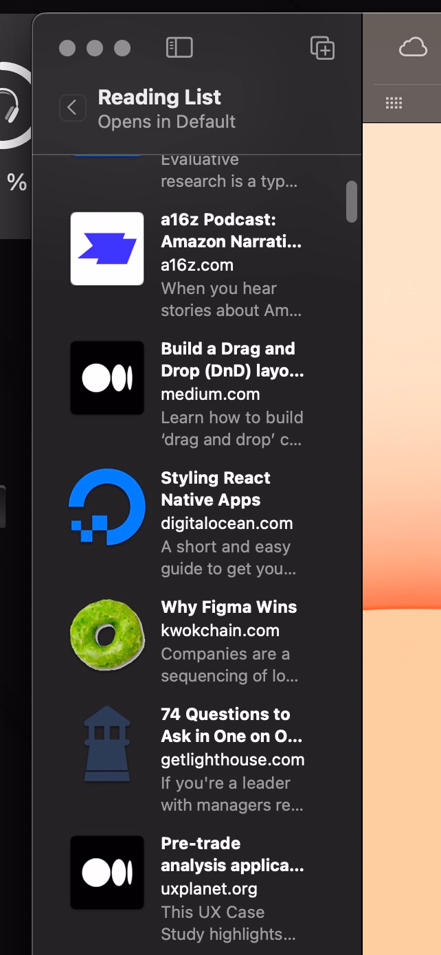 Safari Read Later Feature